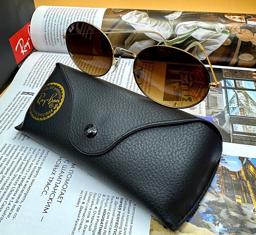 Солнцезащитные очки Ray-Ban Oval Metal - Brown   