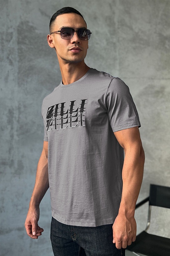 Мужская футболка Zilli серого цвета