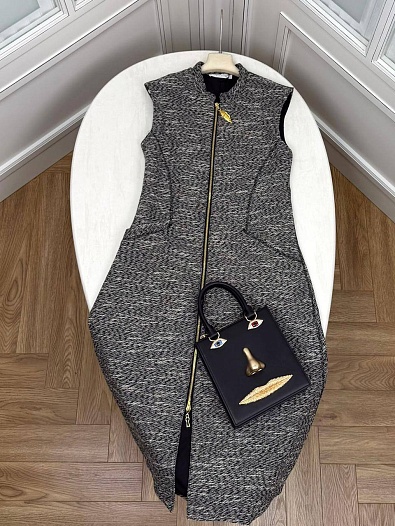 Женское платье на молнии Schiaparelli premium - Grey   