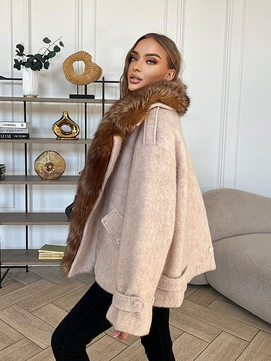 Женский пуховик с натуральным мехом Max Mara Premium