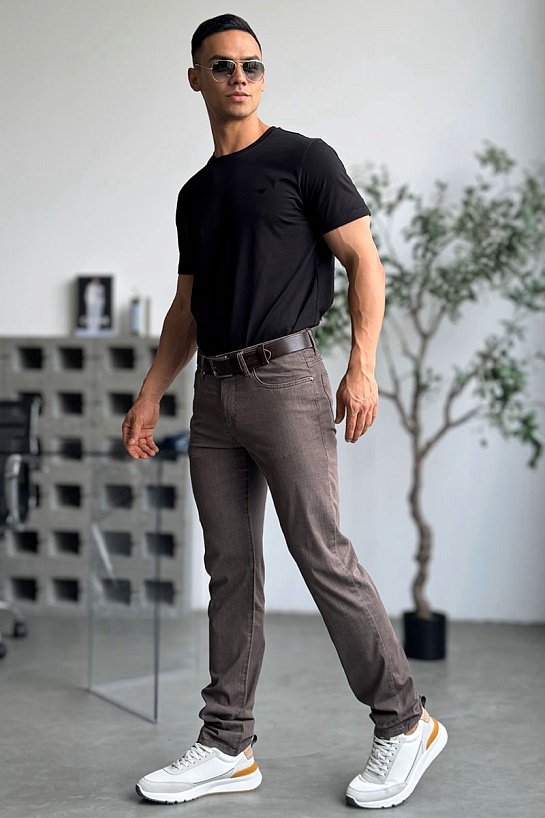 Мужские джинсы Canali regular fit - Brown