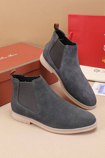 Замшевые ботинки с мехом Loro Piana   