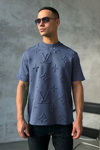 Оверсайз футболка Louis Vuitton Embossed Monogram - Indigo   