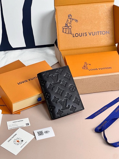 Кожаная обложка для паспорта Louis Vuitton Premium 14x9.5x2 см   