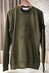 Мужской зелёный свитшот Stone Island с патчем на плече embossed logo