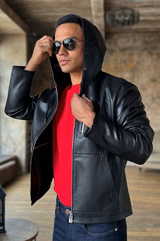 Мужская кожаная куртка Hermes premium