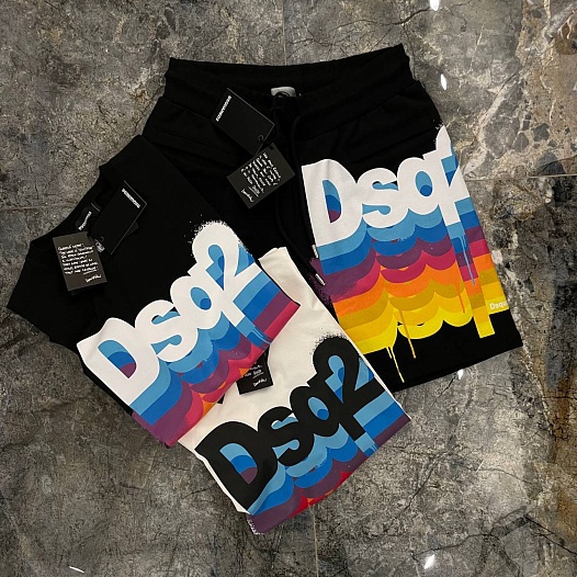 Чёрная мужская футболка Dsquared2 logo-print   