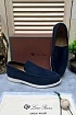 Мужские замшевые лоферы Loro Piana Open Walk - Navy