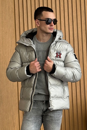 Мужская куртка Tommy Hilfiger logo-patch - Grey   