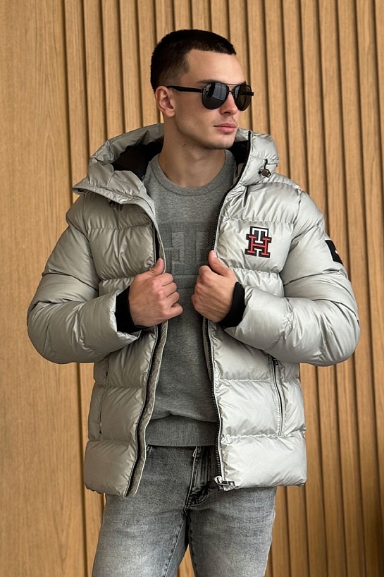 Мужская куртка Tommy Hilfiger logo-patch - Grey