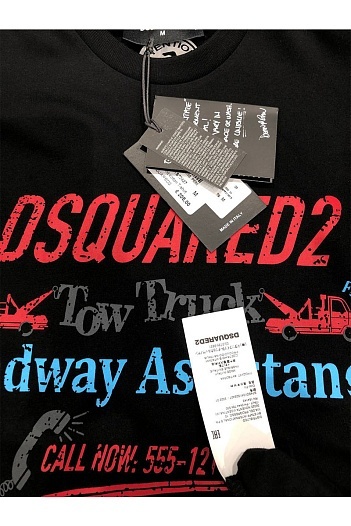 Чёрная футболка Dsquared2 Tow Truck   