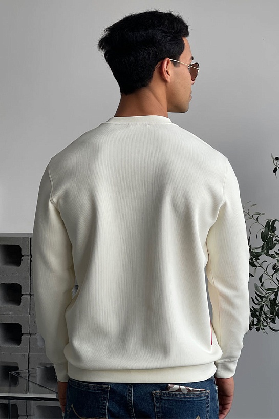 Мужской белый свитшот Prada logo-embroidered