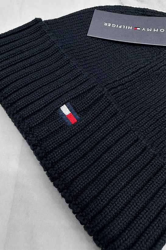 Шапка тёмно-синего цвета Tommy Hilfiger Pima