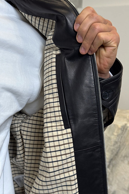 Мужская кожаная куртка Bottega Veneta premium