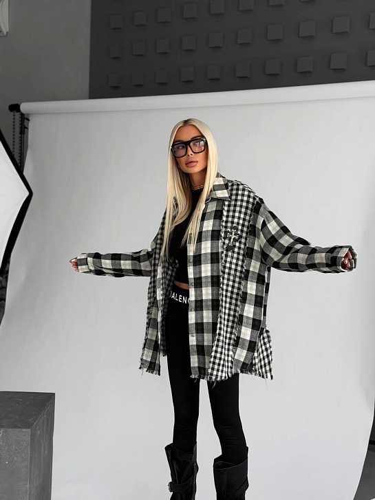 Женская рубашка в клетку Chrome Hearts premium