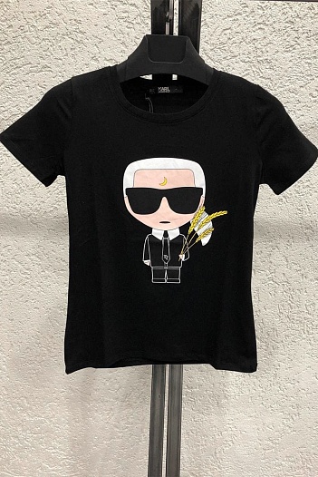 Женская чёрная футболка Karl Lagerfeld "Virgo"   