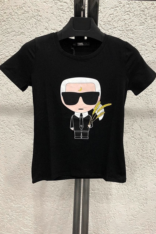 Женская чёрная футболка Karl Lagerfeld "Virgo"