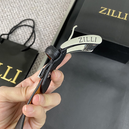 Двусторонний кожаный ремень Zilli Premium (ширина 3.8 см)   