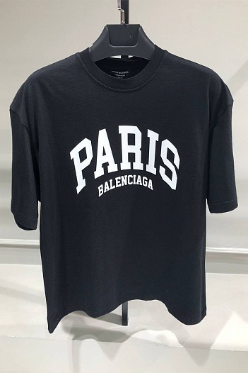 Оверсайз футболка Balenciaga Paris - Black   