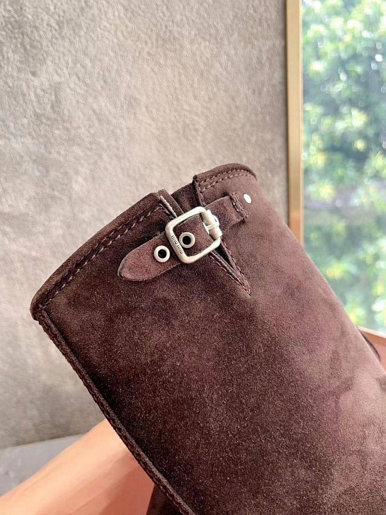 Женские замшевые сапоги MIU MIU Ankle Premium
