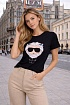 Женская чёрная футболка Karl Lagerfeld "Leo"