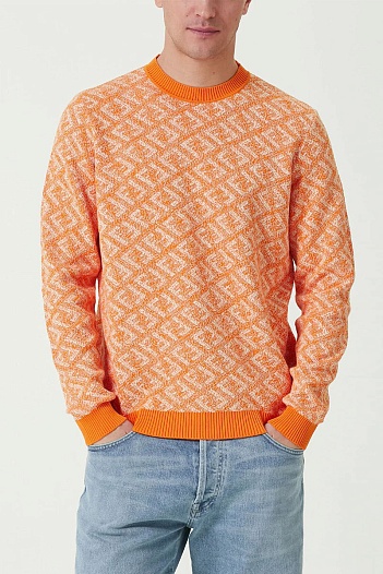 Мужской джемпер Fendi Jacquard FF - Orange   