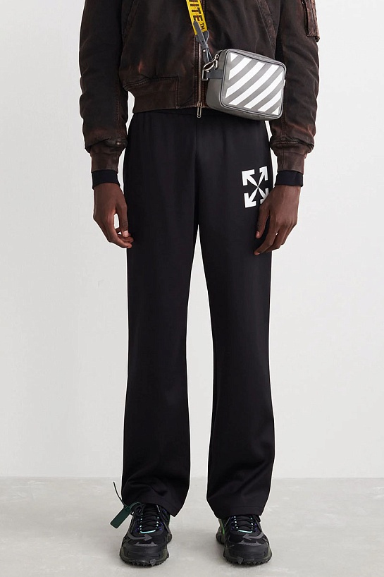 Мужские чёрные штаны Off-White Arrow logo-print