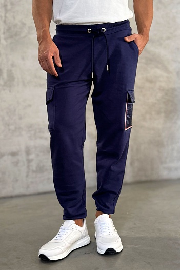 Мужские штаны фиолетового цвета Moncler side pocket   