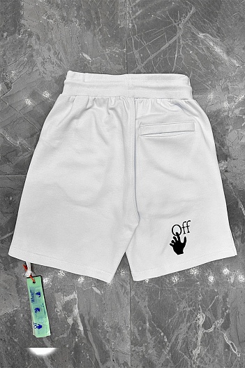 Мужские белые шорты Off-White "Boy bitten by a lizard"   