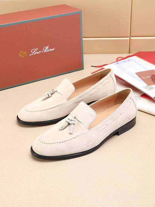 Замшевые лоферы Loro Piana tassel - Beige