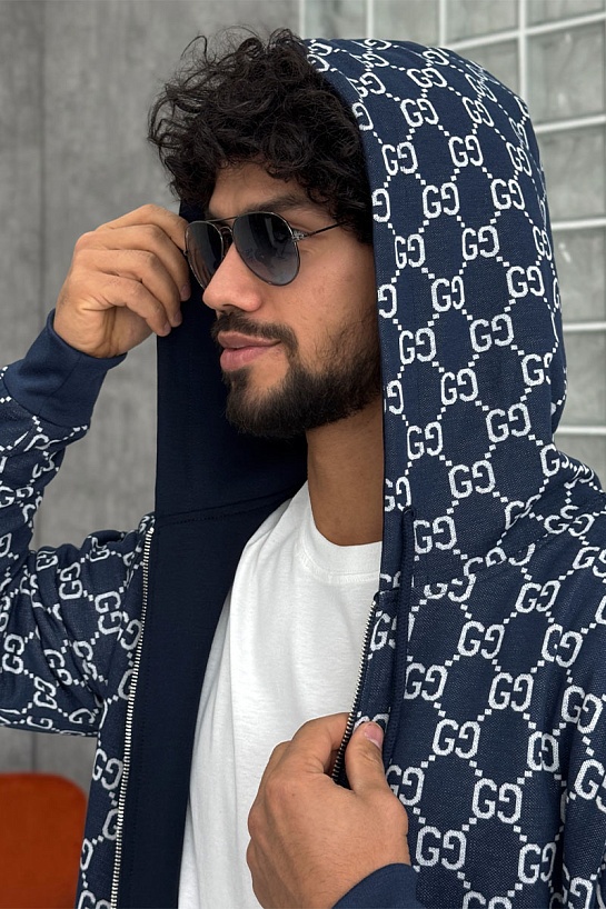 Двусторонняя кофта Gucci GG monogram - Navy