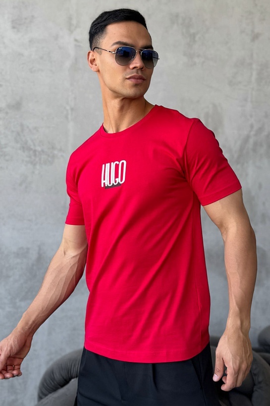 Мужская красная футболка Hugo Boss