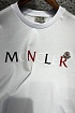 Мужская белая футболка Moncler colorful logo patch