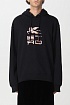 Чёрное оверсайз худи Etro Pegaso logo-print