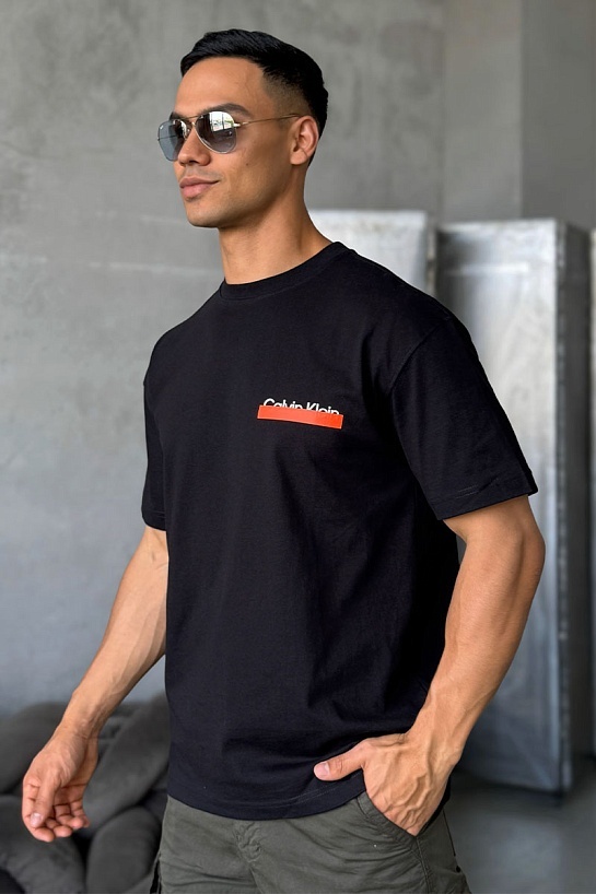 Чёрная оверсайз футболка Heron Preston Collaboration