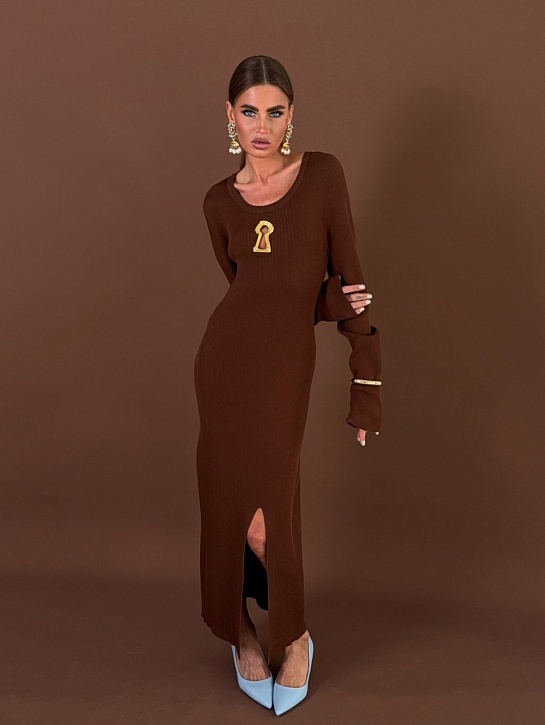 Женское коричневое платье Schiaparelli