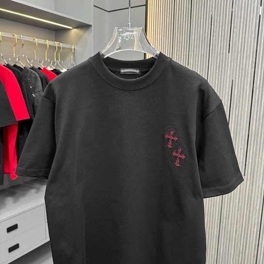 Чёрная оверсайз футболка Chrome Hearts Premium