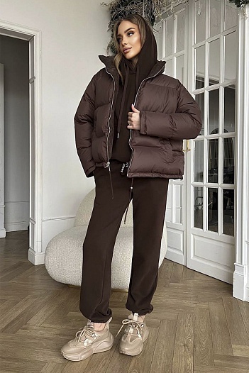 Женский костюм тройка на флисе Loewe Premium - Chocolate   