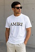Белая мужская футболка Amiri Leopard Logo