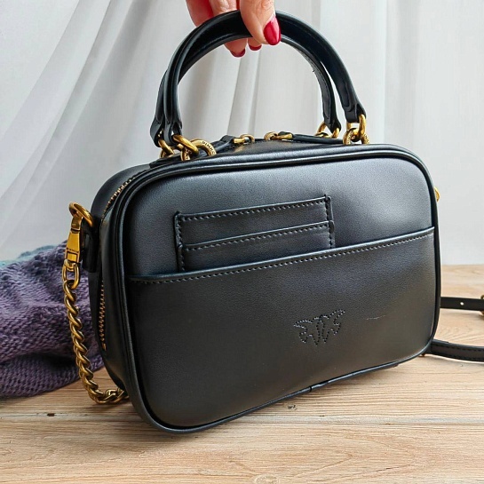 Женская кожаная сумка 22x15 - Black