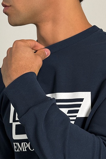 Тёмно-синий свитшот Emporio Armani 7 logo-print   