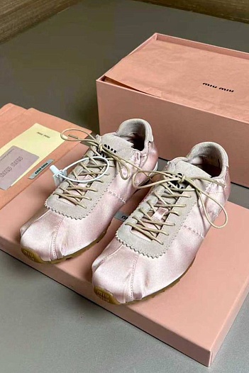 Женские кроссовки MIU MIU Plume Satin premium   