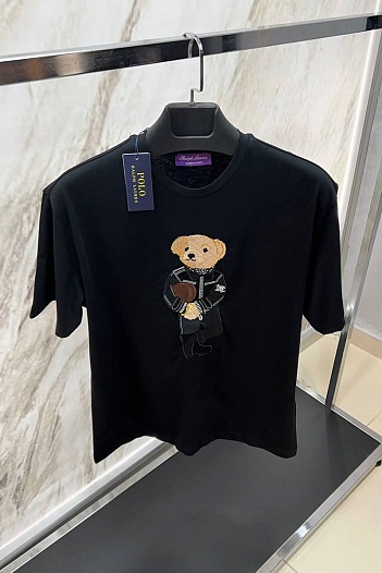 Мужская чёрная футболка Polo Ralph Lauren "Bear"   