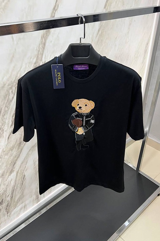 Мужская чёрная футболка Polo Ralph Lauren "Bear"