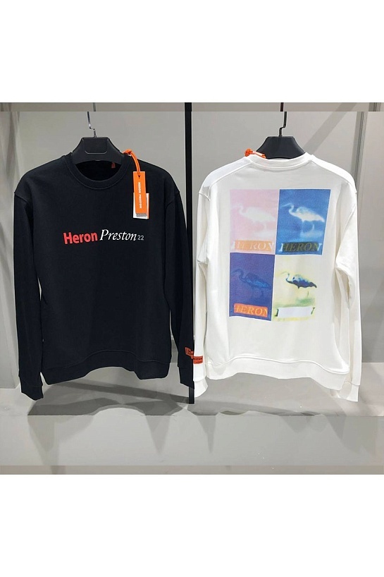 Мужской белый свитшот Heron Preston Multi Heron Censored