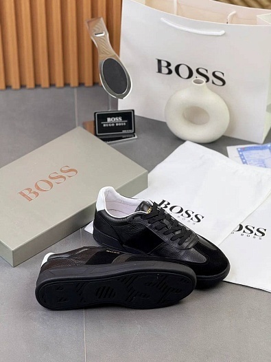 Комбинированные кроссовки Hugo Boss Brandon - Black   