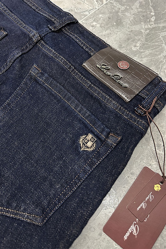 Джинсы тёмно-синего цвета Loro Piana regular fit