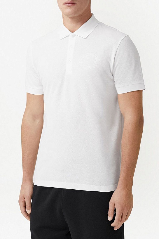 Мужское поло Burberry Oak Leaf Crest - White
