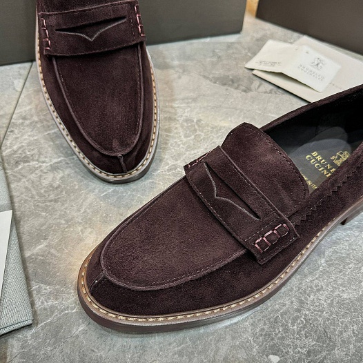 Мужские замшевые лоферы Brunello Cucinelli Premium   