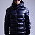 Тёмно-синий пуховик Moncler Maya logo-patch